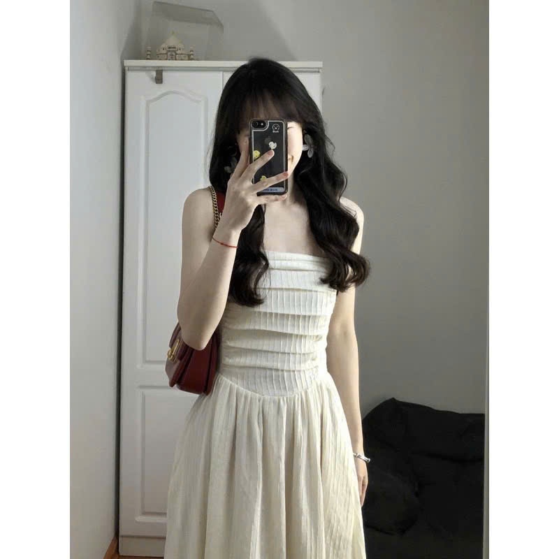 váy hai dây nữ cup ngực dáng dài đầm maxi nữ xếp ly ngực bánh bèo V264 SUTANO | BigBuy360 - bigbuy360.vn