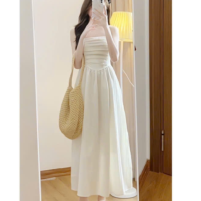 váy hai dây nữ cup ngực dáng dài đầm maxi nữ xếp ly ngực bánh bèo V264 SUTANO | BigBuy360 - bigbuy360.vn