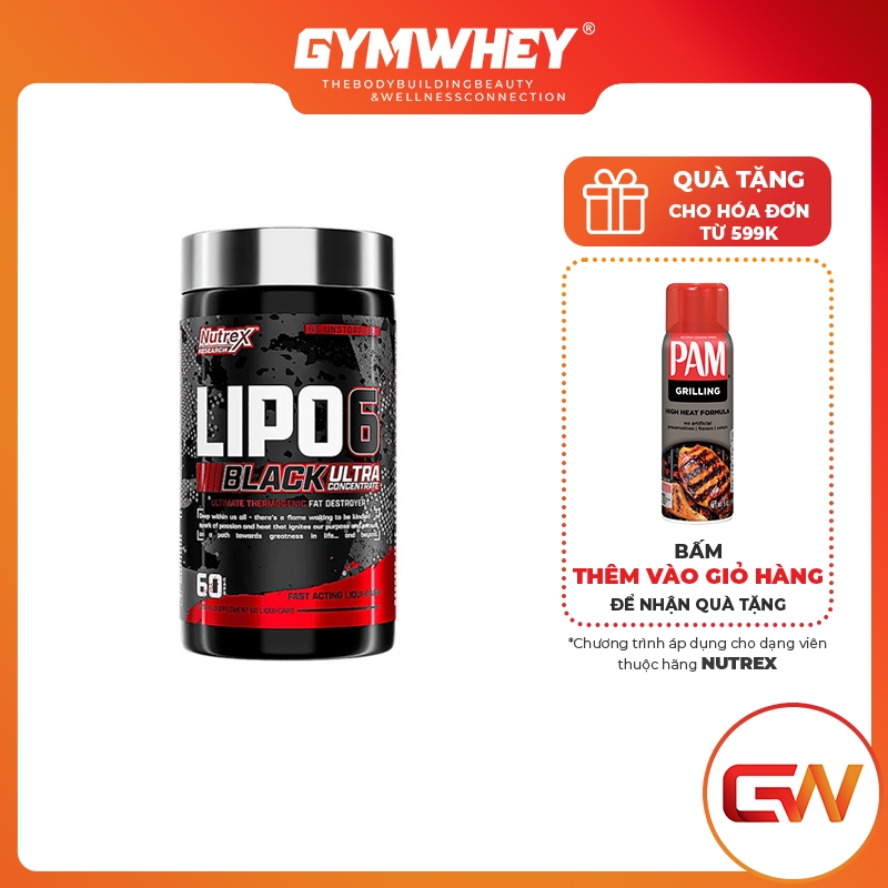 Lipo 6 Đốt M ỡ Gi ảm Cân Cực Mạnh NUTREX RESEARCH LIPO 6 BLACK ULTRA CONCENTRATE 60 Viên