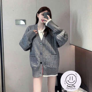 Áo Khoác Cardigan, Áo Len Dệt Kim Thom Nữ Dáng Rộng Dãi  Chất Dày Dặn Mẫu Basic Quốc Dân Hàng Qccc | Smide Clothing