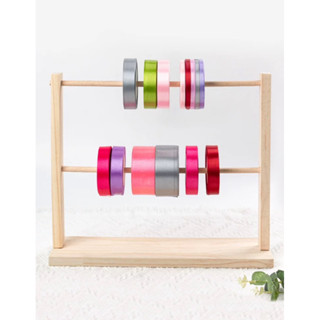 Kệ gỗ treo cuộn len,cuộn ruy băng làm đồ handmade tiện lợi và tiết kiệm không gian giá để len nhiều tầng