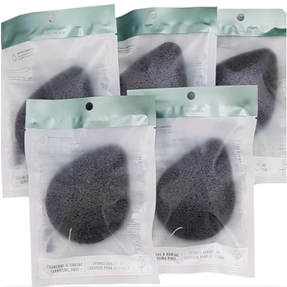 Bông rửa mặt bọt biển Charcoal & Konjac Cleansing Puff The Face Shop