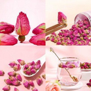 Nụ hoa hồng Đà Lạt 100g, trà hoa hồng, nụ hoa hồng khô, thơm, dùng pha trà, decor, trang trí - Lãn Ông