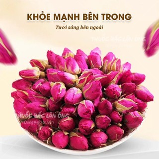Nụ hoa hồng Đà Lạt 100g, trà hoa hồng, nụ hoa hồng khô, thơm, dùng pha trà, decor, trang trí - Lãn Ông