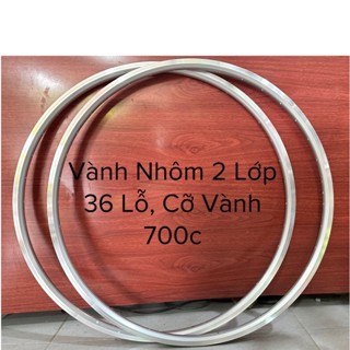 Vành Xe Đạp 700C Màu Bạc 36 Lỗ, Vành Nhôm 700C 2 lớp Màu Bạc Sử Dụng Được Cho Cả Phanh Vành Và Phanh Đĩa, GIÁ CHO 1 VÀNH