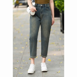 Quần Jeans Nữ Dáng Baggy Trơn Cao Cấp  LUPERI LU4QJ07 Kiểu Dáng Thời Trang Co Giãn Thoải Mái Che Khuyêt Điểm Đùi Tốt