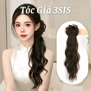 ( ẢNH THẬT ) Ngoặm tóc giả xoăn dài 45CM có kèm búi tóc giả kiểu cổ trang, ngoặm tóc giả xoăn sóng dài kết hợp tóc búi