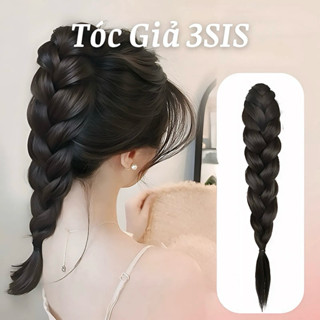 ( ẢNH THẬT ) Bính tóc giả tết đuôi ngựa bản to dài 33CM CÓ KẸP GẮN, tóc giả tết bính kiểu đuôi sam dày to dạng kẹp