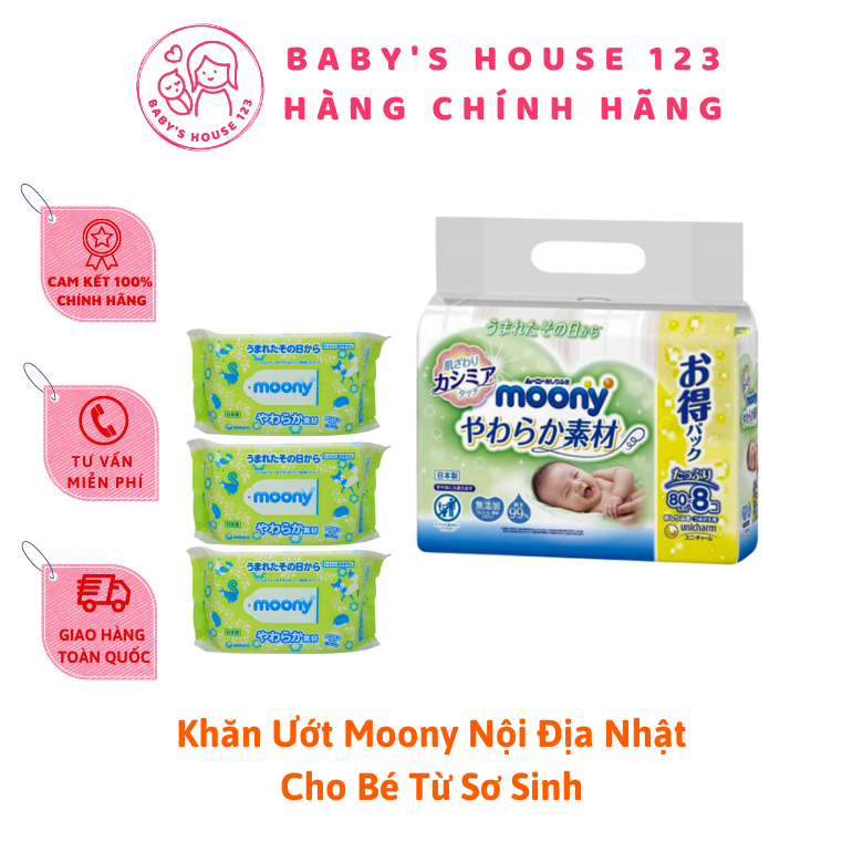 KHĂN GIẤY ƯỚT MOONY - 76 tờ/ bịch