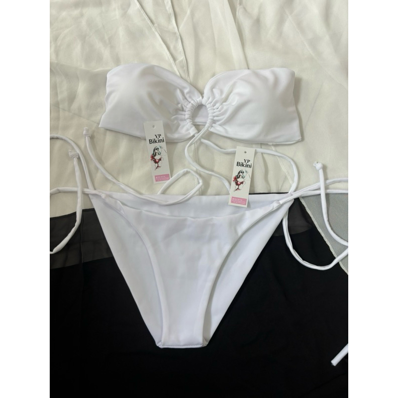 Bikini 2 mảnh đi biển đi bơi áo bản ngang dây dài quần kín ôm mông( sẵn hàng) | BigBuy360 - bigbuy360.vn