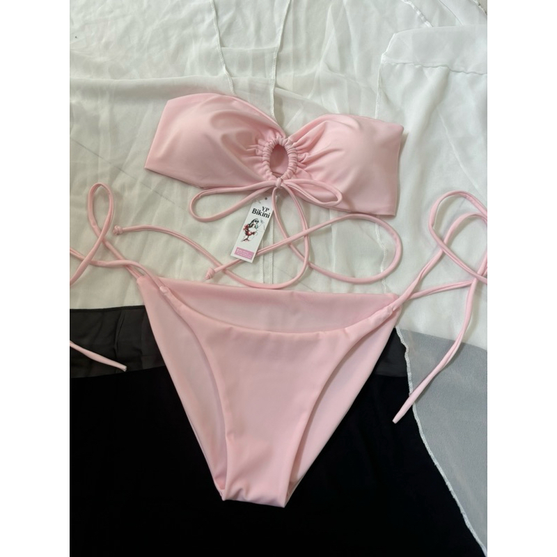 Bikini 2 mảnh đi biển đi bơi áo bản ngang dây dài quần kín ôm mông( sẵn hàng) | BigBuy360 - bigbuy360.vn