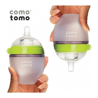 Bình sữa Comotomo Mỹ 150ml chất liệu silicone cao cấp màu xanh, hồng