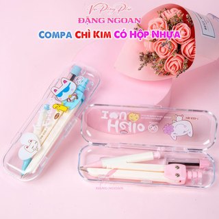 Hộp Compas + Ruột Chì Kim Cho Bé - Hộp Học Tập Thiết Kế Đáng Yêu, Nhỏ Gọn - VPP Đặng Ngoan
