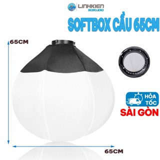  Softbox Cầu 65cm Ngàm Bowen Tản Sáng Đều Quay Chụp Beauty Livestream... 