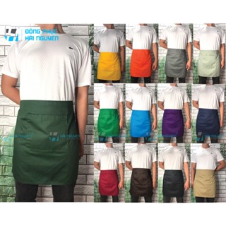 Tạp dề ngắn trơn Nam Nữ thích hợp làm đồng phục nhà hàng cafe (Xưởng sỉ) vải kaki cotton