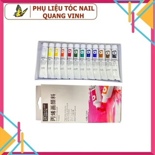 Sét 12 màu bột vẽ ACRYLIC COLOUR làm nail 12*12ml