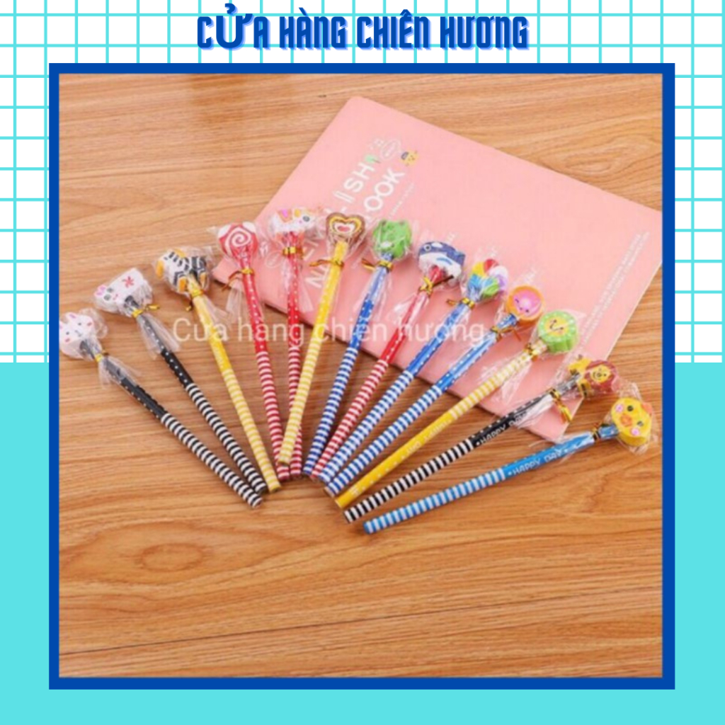 Combo 10 Bút Chì Đầu Tẩy Hình Cute