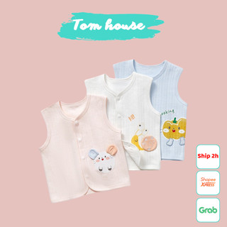  Áo khoác gile cotton mỏng 1 lớp cho bé trai bé gái sơ sinh mặc hè thu 05AK 