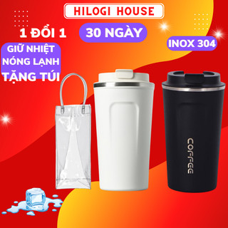 Cốc giữ nhiệt 510ml inox 304 HiLOGI cao cấp, ly giữ nhiệt sơn nhám chống xước, giữ nhiệt 6 đến 8h đáy lót chống trượt