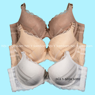 Áo Ngực Ren Đệm Mút Dày Vừa 3cm Có Gọng Nâng Ngực 4 Móc Cài Che Mỡ Lưng