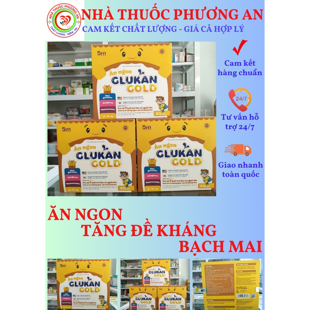 Sản phẩm chính hãng ĂN NGON, NGỦ NGON GLUKAN GOLD- BẠCH MAI