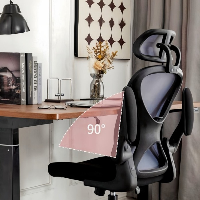 Ghế Xoay Công Thái Học {PTS}, Xoay 360 độ, Tay Ghế Có Đệm Vải, Lưng Ghế Thiết Kế Công Thái Học Bảo Vệ Cột Sống | BigBuy360 - bigbuy360.vn