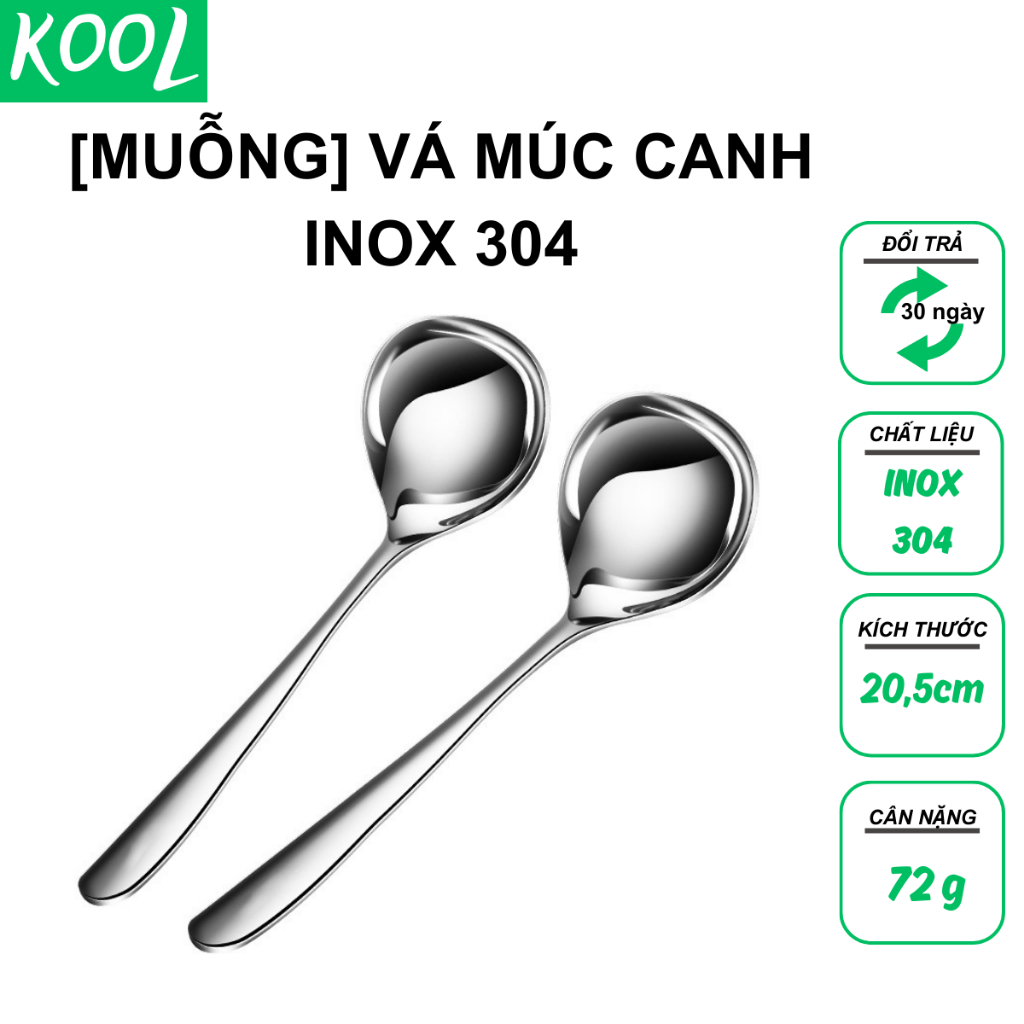 Muỗng canh inox 304 siêu dày [Vá canh, Thìa canh] - RB124G5