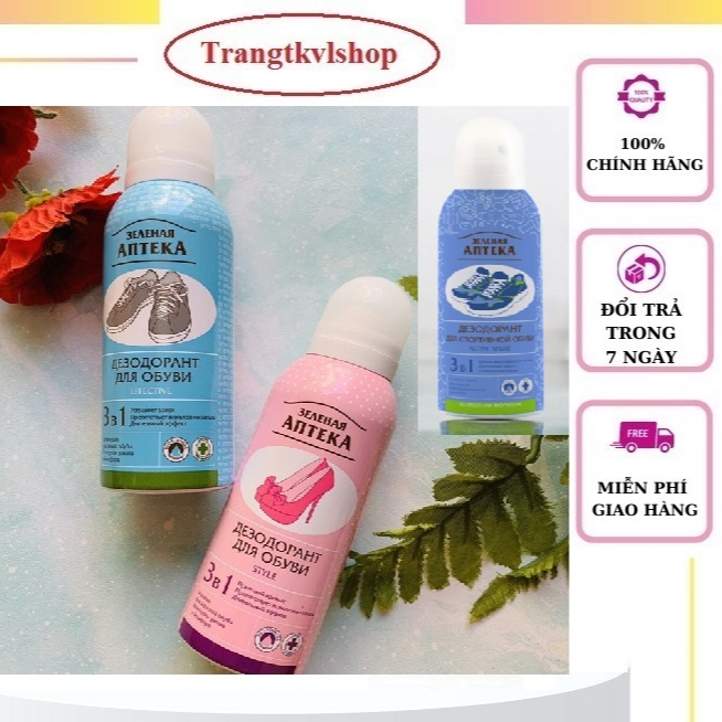 Xịt khử mùi giầy nam nữ ‘’Zelenaya Apteka’’ 150ml Ba Lan