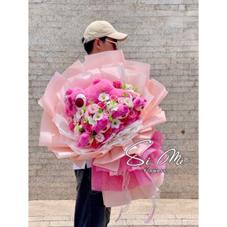 Bó Hoa Gấu Bông Gấu Pooh/ Gấu Loopy/ Gấu Dâu Lotso Mix Hoa Cao Cấp Siêu Cute