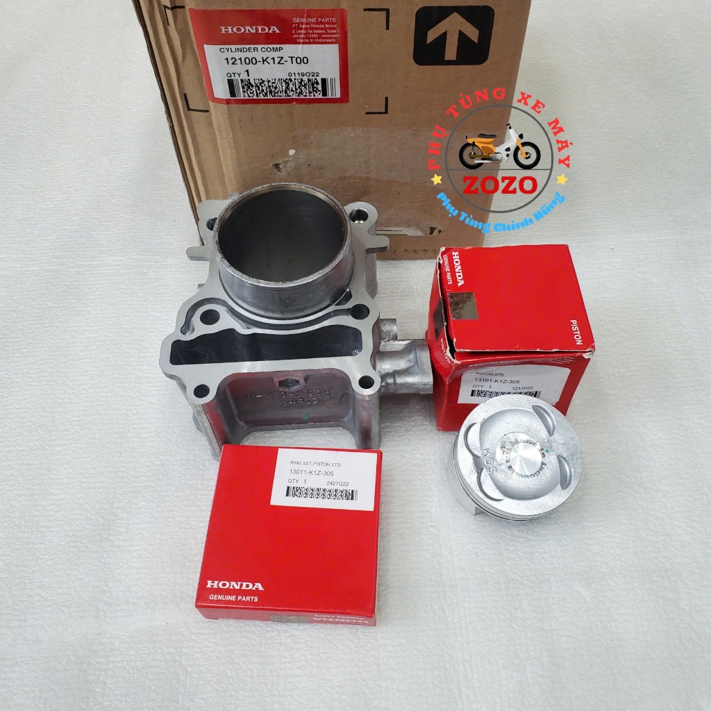 Nòng piston bạc Vario 160, Click 160, PCX 160  - 13101-K1Z-305/ 13011-K1Z-305/ 12100-K1Z-T00