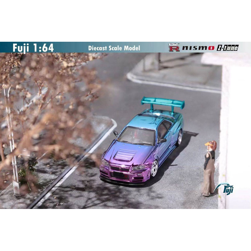 mohinhxeps-1/64_ Fuji 1:64 Skyline Skyline GT-R R34, Nismo Z-Tune High Wing version diecast model.