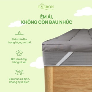 Topper đệm tăng tiện nghi Everon màu ghi dày 7cm 10cm