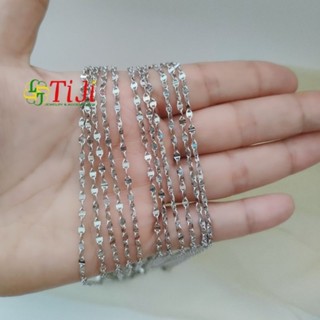 Dây chuyền inox kiểu lá me số 8 dập sáng, không đen