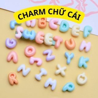 XÃ KHO 100 Charm Chữ Cái Trang Trí Mũ Bảo Hiểm, Ốp Lưng , Kẹp diy , túi mù