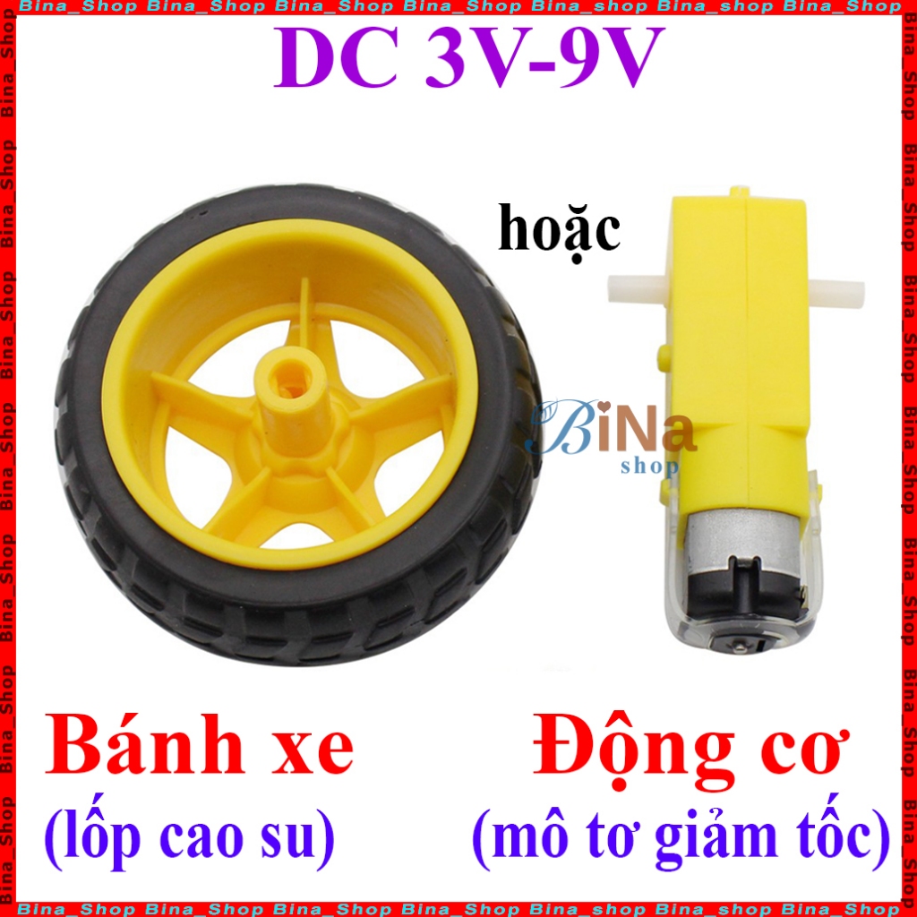 Động cơ mô tơ giảm tốc DC 3V-9V (bánh xe mua riêng)