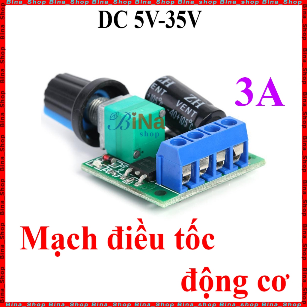 Mạch điều tốc Động cơ Đèn LED 3A DC 5V-35V
