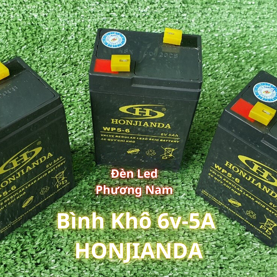 [HONJIANDA] Bình ACQUY Khô 6V-5A, sử dụng cho quạt sạc / đèn sạc / xe trẻ em