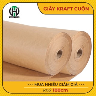 Giấy xi măng kraft dạng cuộn khổ 100cm loại dày và dai dùng bọc gói hàng, bao tập, cắt rập may...