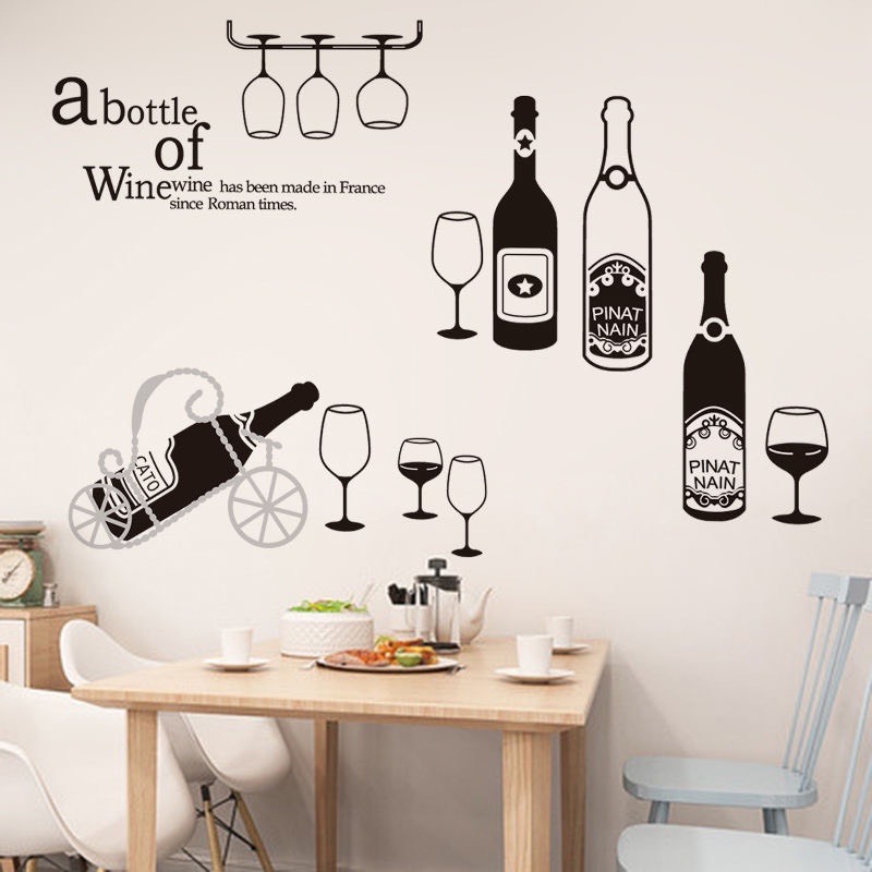 ⚡️𝗙𝗥𝗘𝗘𝗦𝗛𝗜𝗣⚡️ Decal dán tường Kệ rượu