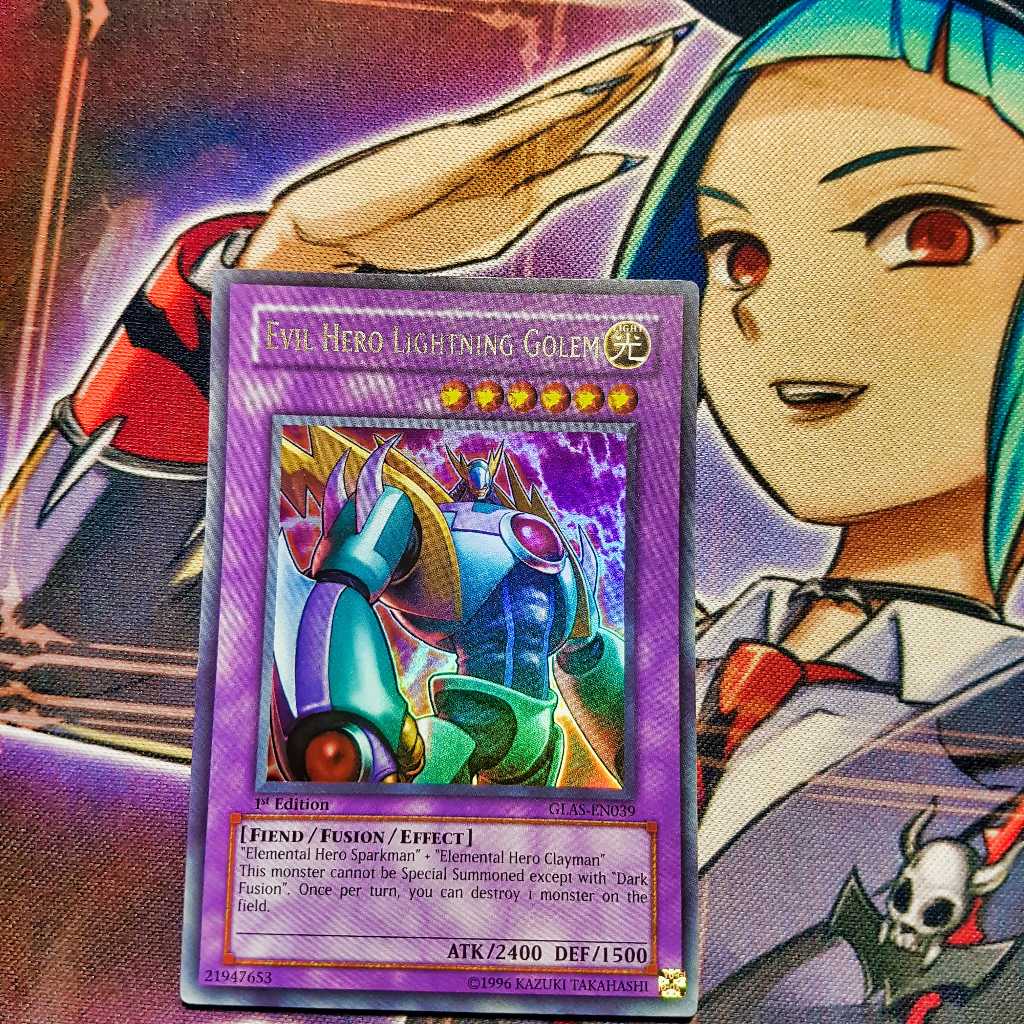 Thẻ bài Yugioh chính hãng | Evil Hero Lightning Golem | GLAS Ultra rare.