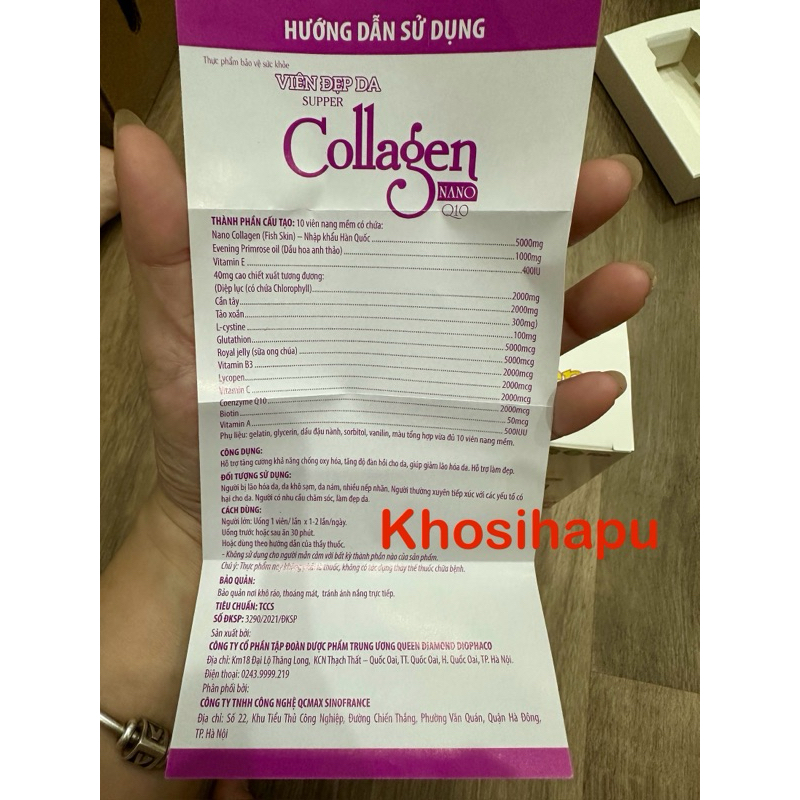 Viên uống đẹp da Collagen Nano Q10 giúp trắng da giảm thâm nám tàn nhang, ngừa nếp nhăn, chống lão hóa 30v uy