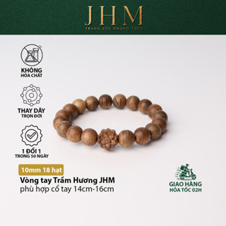 Vòng tay trang sức trầm hương phong thủy JHM mix charm hoa sen mang ý nghĩa sum họp yên vui