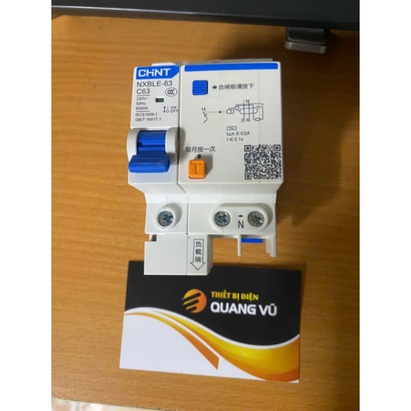 Aptomat chống giật ,chống giò chint 40a 63a 220v