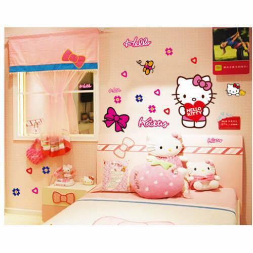 ⚡️𝗙𝗥𝗘𝗘𝗦𝗛𝗜𝗣⚡️ Decal dán tường Kitty hồng