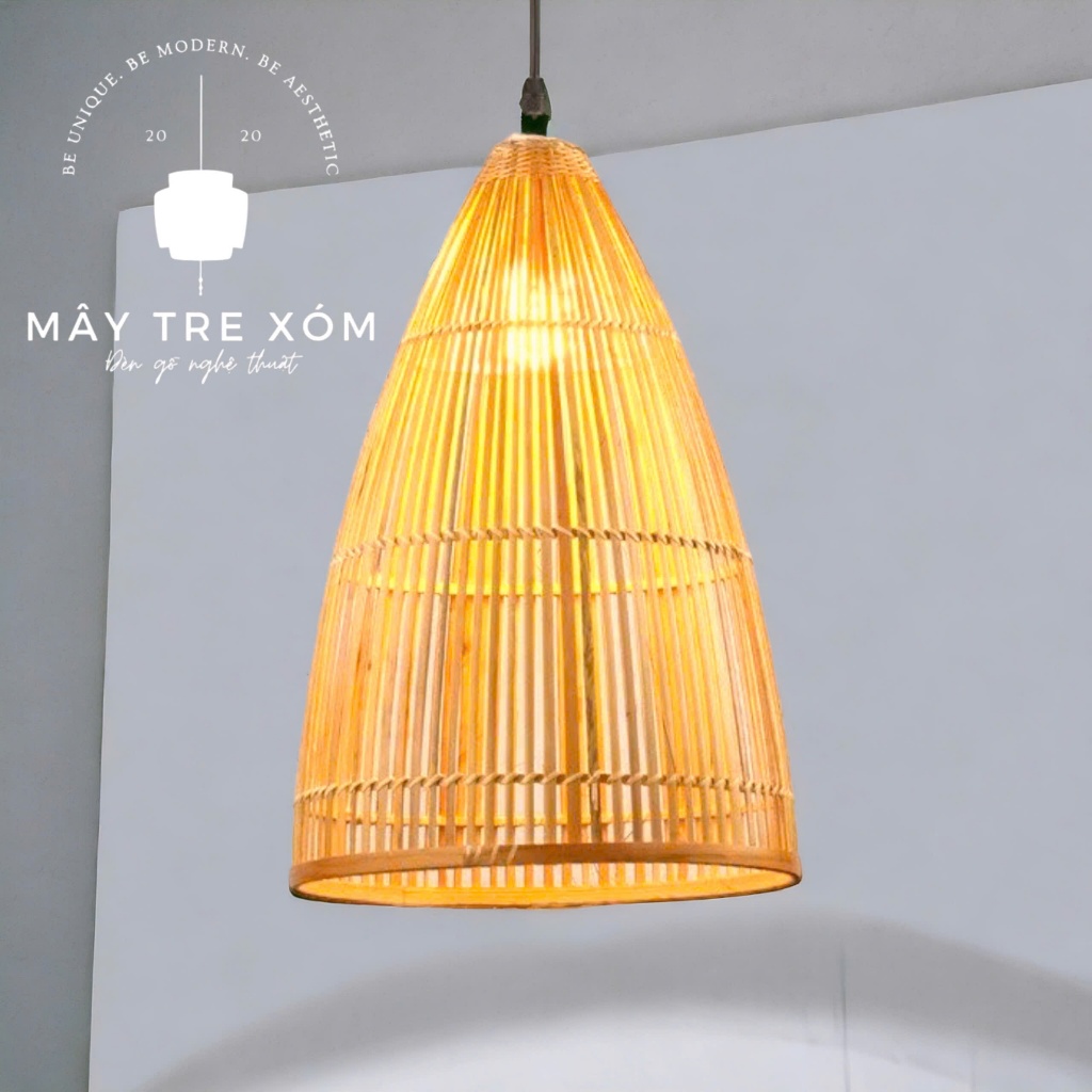 Đèn nơm tre trang trí decor thả trần