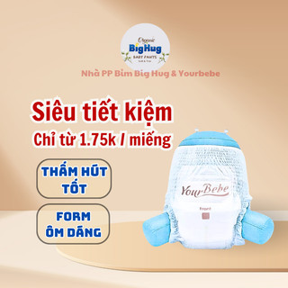  YOURBEBE : 100 bỉm quần form suông siêu mỏng chỉ 2mm form chuẩn độ thấm hút cao 