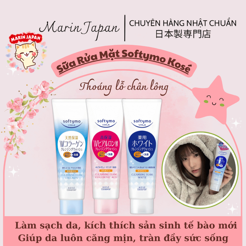 Sữa Rửa Mặt Softymo Kose Chính Hãng Nội Địa Nhật Bản