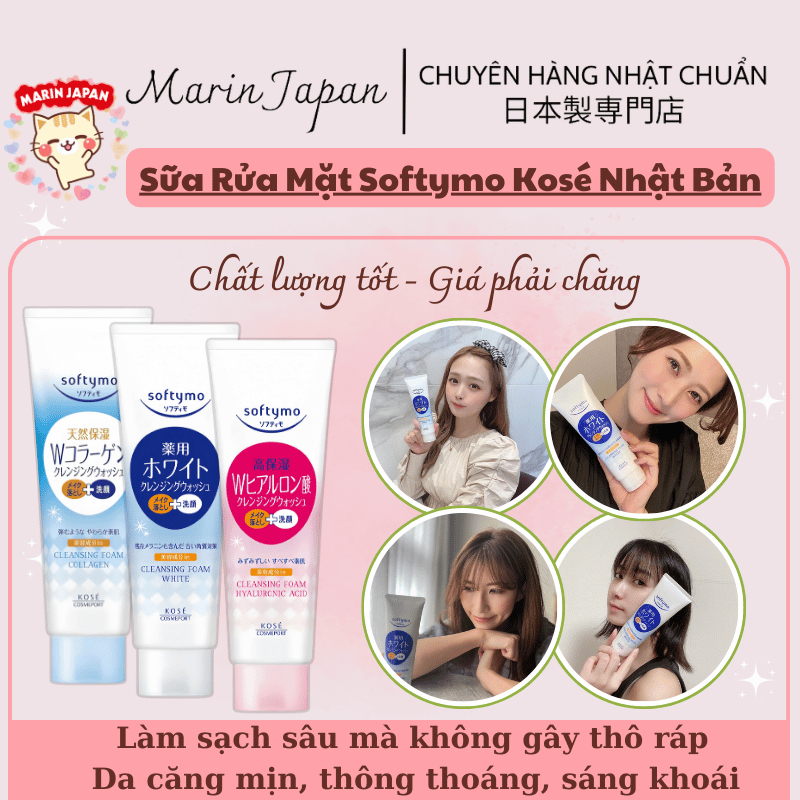 (Chuẩn Nhật) Sữa Rửa Mặt Kose Softymo Chính Hãng Nhật Bản