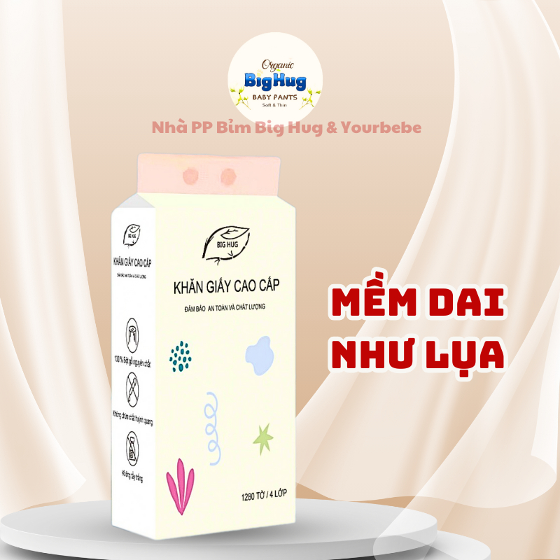 [ Tặng 2 móc treo] Combo 5 bịch (1  Kiện ) giấy rút Mom's  Big Hug treo tường 1000 tờ/ 4 lớp/ 250 rú