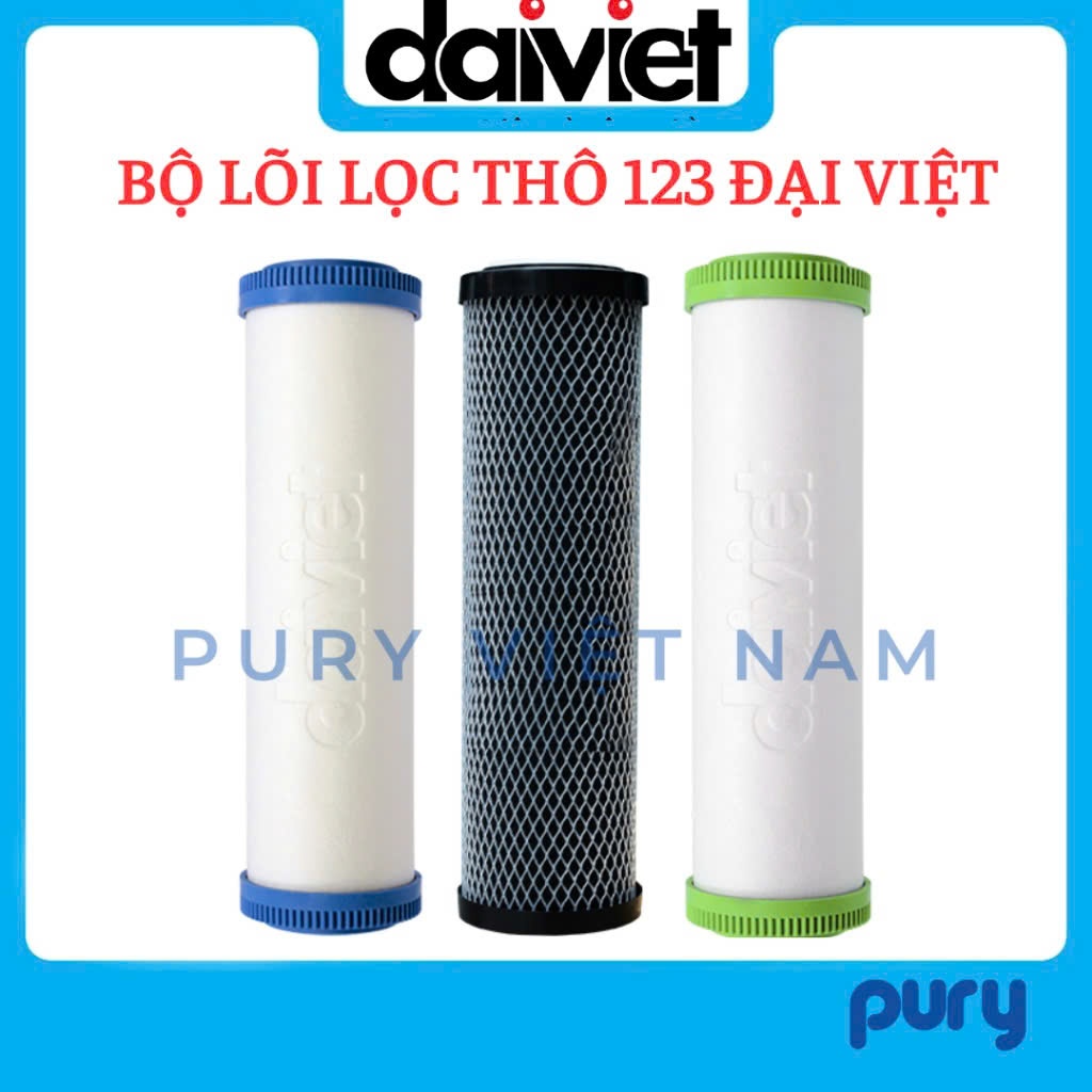 LÕI LỌC NƯỚC 123 ĐẠI VIỆT, DAIKIOSAN PP-CTO-PP (CHÍNH HÃNG)- DÙNG CHO MÁY LỌC NƯỚC DAIKIOSAN, MAKANO